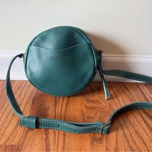 Portland Leather Teal Round Leather Crossbody